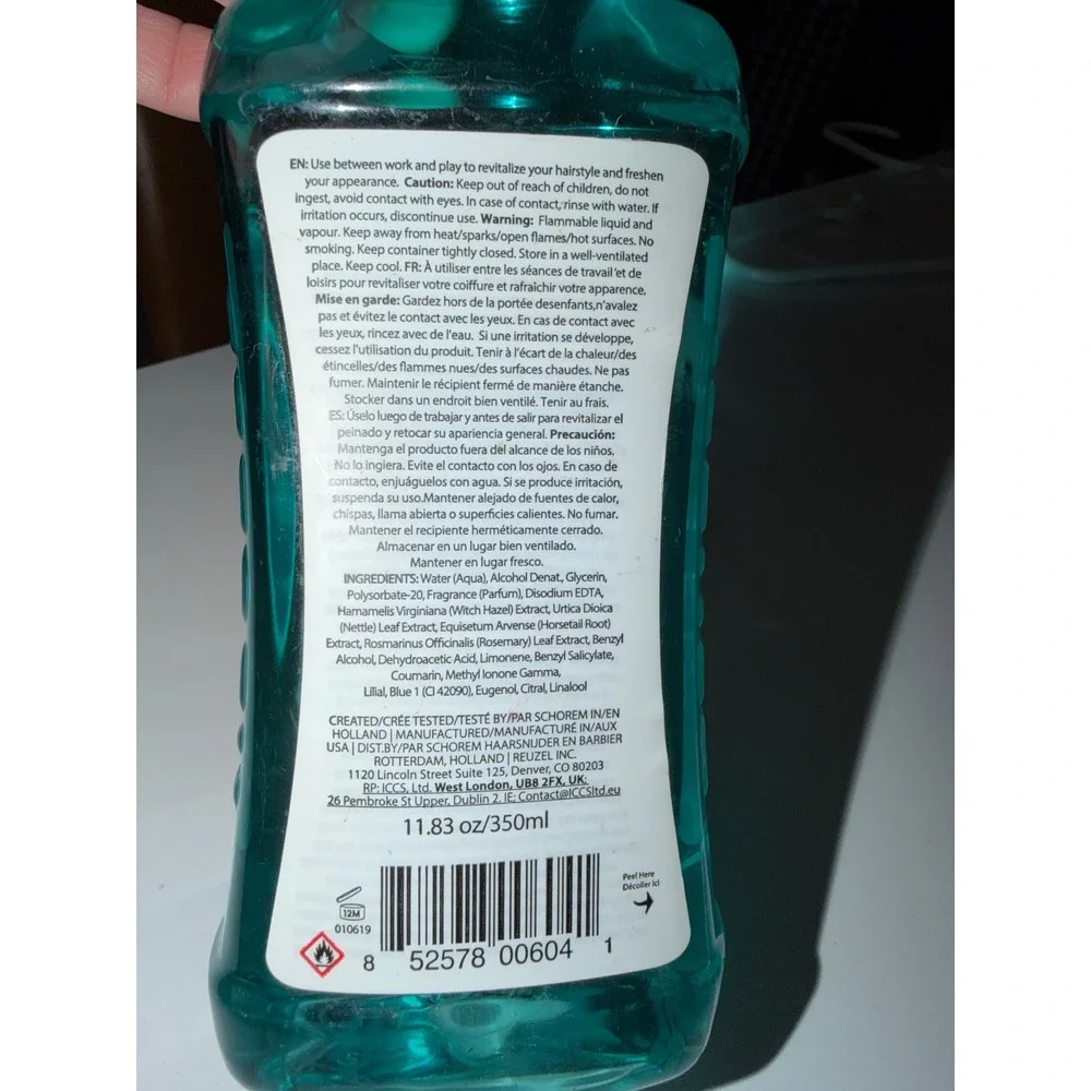 Reuzel Hair Tonic for Men 11.83oz Oil Free Formula Light Hold Natural Shine